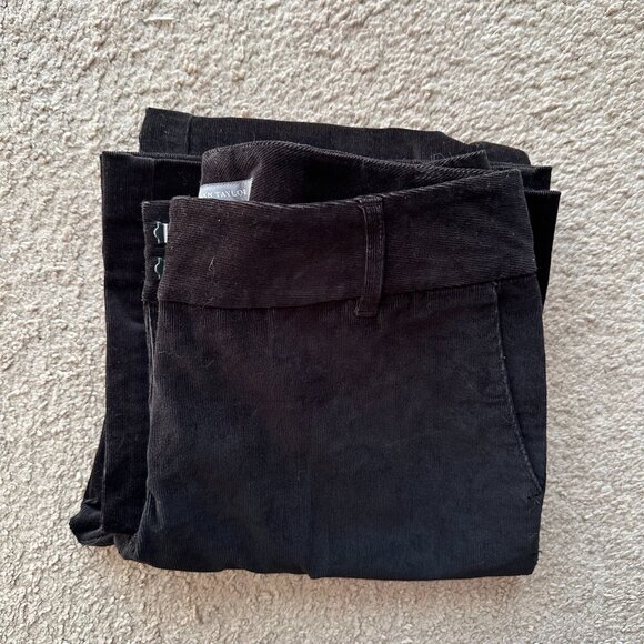 Ann Taylor Pants Womens 2 30x31 Mid Rise Corduroy Black Straight Leg - Picture 13 of 13
